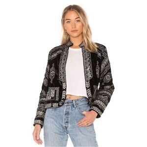 RAGA Black Velvet Lunar Eclipse Embellished Blazer Jacket